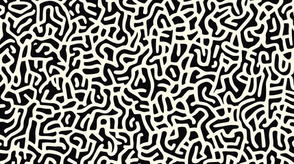 Poster - Seamless organic rounded lines pattern.