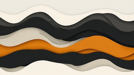 Poster - Abstract wavy paper cut background.