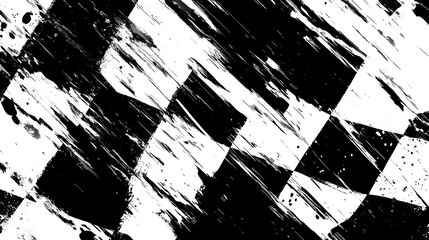Fototapete - Grunge checkered flag background.