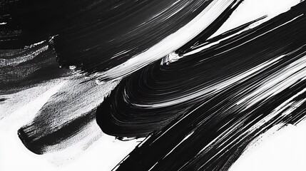 Poster - Black paint strokes on white background.