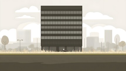 Poster - Urban development in a minimalist cityscape abstract architecture illustration digital art