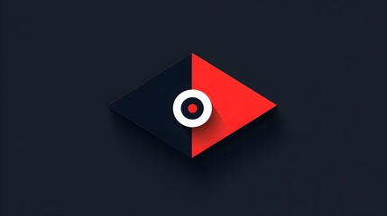 Poster - Dynamic graphic design concept featuring red and black shapes digital art studio modern aesthetic