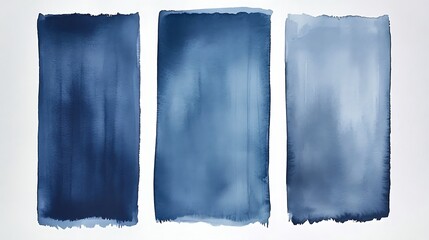 Poster - Three blue watercolor rectangular backgrounds.