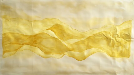 Aufkleber - Flowing yellow abstract design on white.