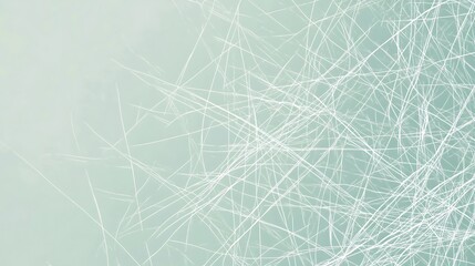 Poster - Abstract white lines on a soft green background.