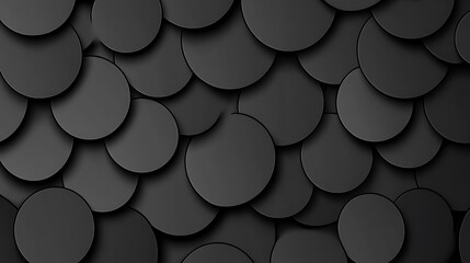 Poster - Dark gray overlapping circles background.