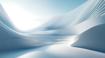 Aufkleber - Abstract white futuristic architecture.