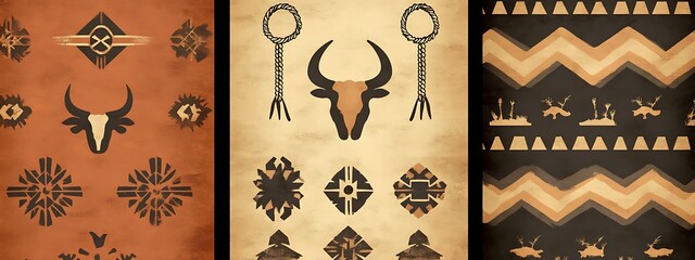 Poster - African tribal patterns and symbols.