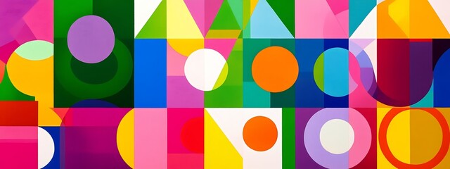 Aufkleber - Colorful geometric shapes background. (1)
