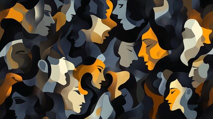 Poster - Diverse faces in profile.