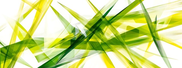 Fototapete - Abstract green and yellow shards.
