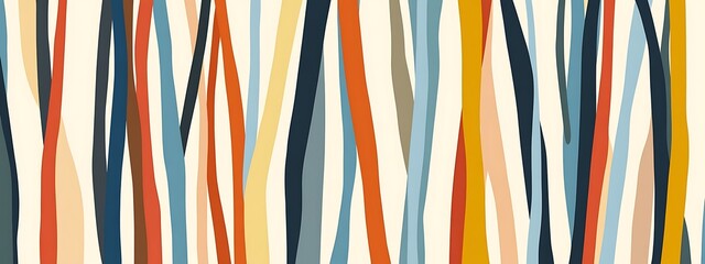 Poster - Colorful wavy lines abstract background.