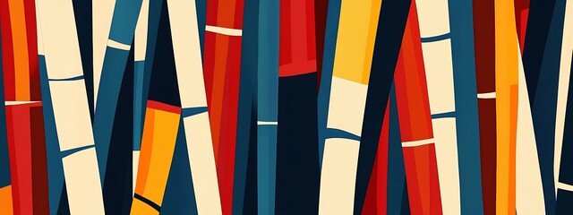 Poster - Colorful abstract bamboo forest background.