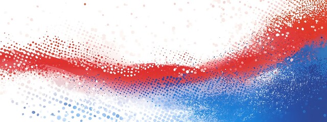 Fototapete - Abstract red and blue dotted wave.