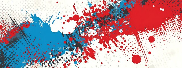 Poster - Red, white, and blue paint splatters. (2)