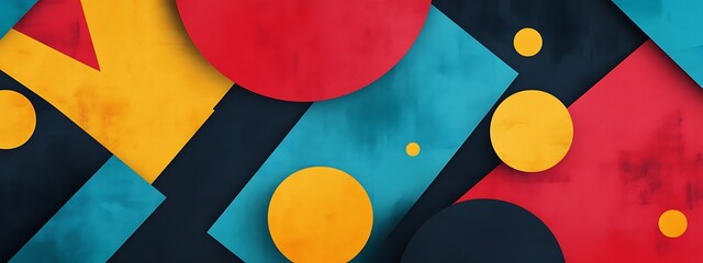 Aufkleber - Colorful geometric shapes background. (2)