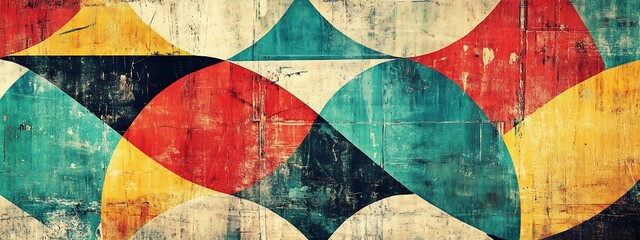 Aufkleber - Colorful geometric pattern on grunge background.