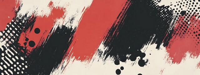 Poster - Red and black grunge brush strokes.