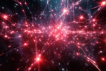 Poster - Abstract network, glowing nodes and connections.