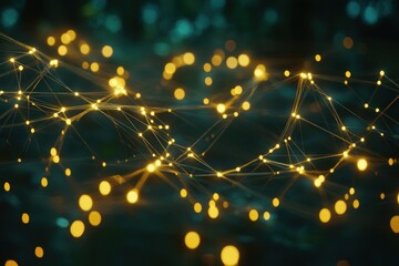 Poster - Abstract glowing network connection. (1)