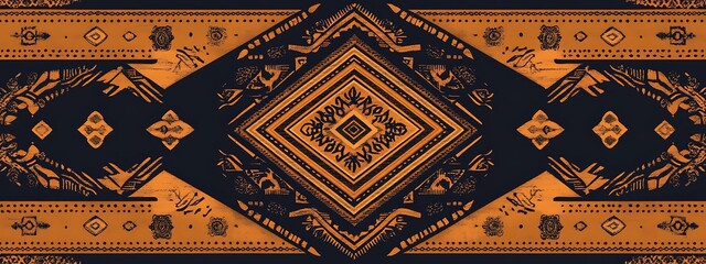 Poster - Intricate brown and black tribal pattern.
