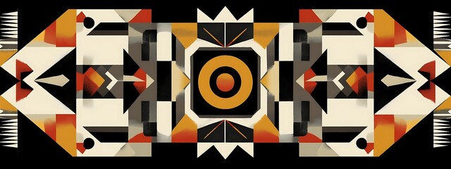 Poster - Geometric abstract pattern, tribal art.