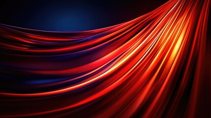 Poster - Dynamic flow of red silks studio setting abstract imagery dramatic lighting close-up view artistic concept