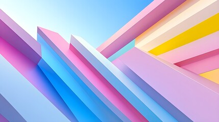 Poster - Dynamic abstract shapes digital art colorful layers modern design aesthetic perspective