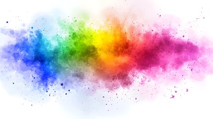 Poster - Colorful abstract explosion of paint studio digital art creative environment close-up view artistic concept