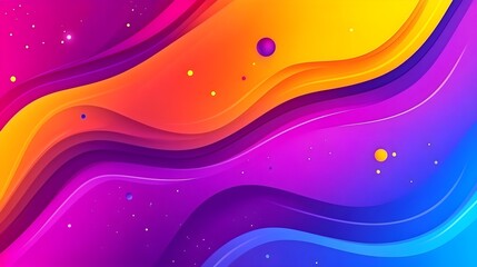 Aufkleber - dynamic abstract waves in vibrant colors digital art colorful background modern design creative conc