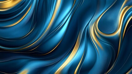 Poster - Abstract blue background design with luxury gold accents in vector illustration for elegant, modern digital projects and creative visuals