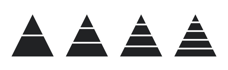 Wall Mural - levels of triangular pyramid. triangle pyramid chart. maslow layer diagram. development level infogr