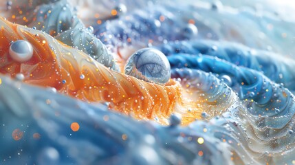 Poster - Abstract swirling colors, spheres, and glitter.