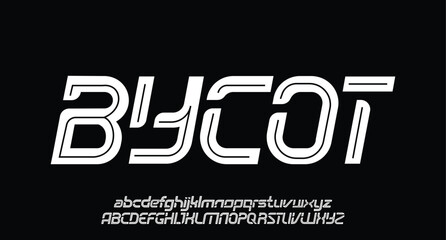 Poster - Abstract thin line font alphabet. Minimal modern fashion fonts and numbers. Typography typeface uppercase lowercase and number. vector illustration
