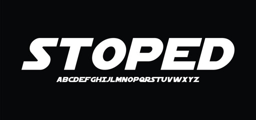 Poster - modern bold futuristic display font vector in slant style
