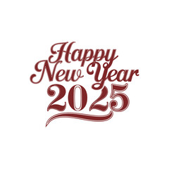 Leinwandbilder - happy new year 2025 typography calligraphy typescript hand drawn letterings text t-shirt vector design