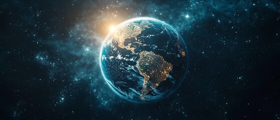 Poster - planet earth in the center