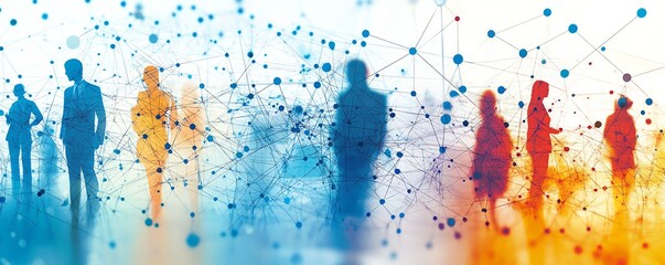Poster - A visually striking network of interconnected people and machines, highlighting the complexity of modern technological ecosystems