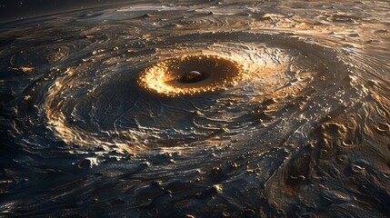 Wall Mural - Fiery cosmic swirl, celestial vortex.