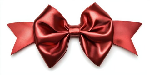 Red satin gift bow displayed against a white background, emphasizing the elegant and vibrant nature of the red satin gift bow, perfect for enhancing any present.