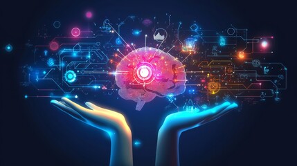 Poster - artificial intelligence learning and business transformation concept featuring modern ai integration