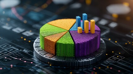 Poster - Vibrant Pie Chart Illustrating Market Segmentation Analysis Trends