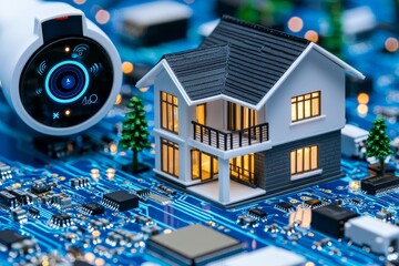 Poster - A conceptual representation of network connectivity in a smart home, showcasing the integration of IoT devices and smooth communication.