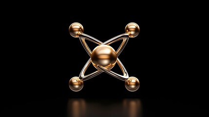 Poster - Detailed Visual Representation of an Atom with Electron Orbitals