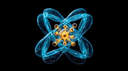 Poster - Visual Representation of an Atom with Electrons and Orbitals