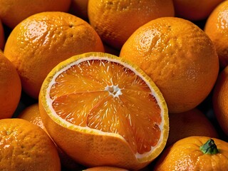 fresh oranges photographed from close range