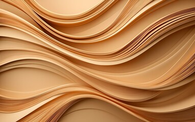 Poster - Smooth Waves of Cardboard in Bright and High-Quality Background