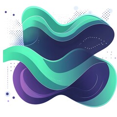 Poster - Abstract Representation of Data Science Concept with Fluid Shapes