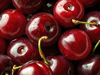 Fresh cherries photographed from a close distance