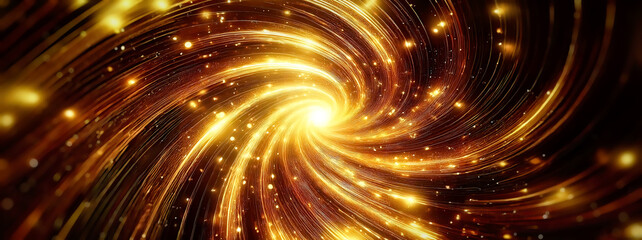 Aufkleber - Golden fractal spiral background illustration new quality universal colorful joyful stock image